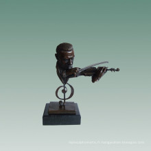 Bustes Laiton Statue Violoniste Décoration Bronze Sculpture Tpy-758